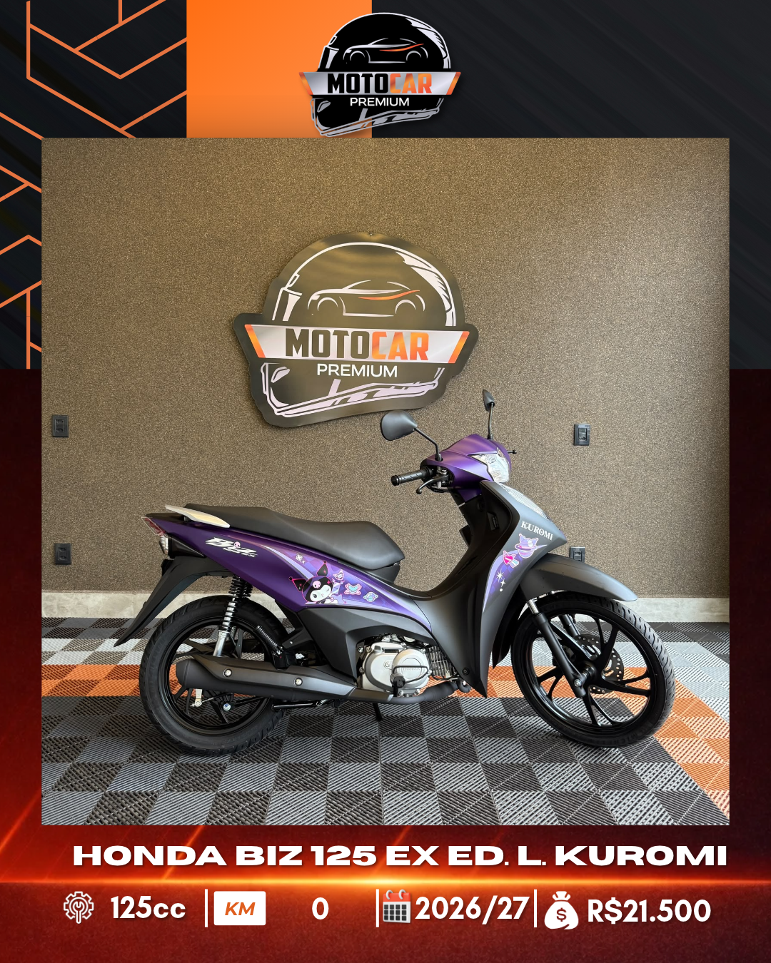 Honda Biz 125 EX Edição Limitada Kuromi 2026/27 0km